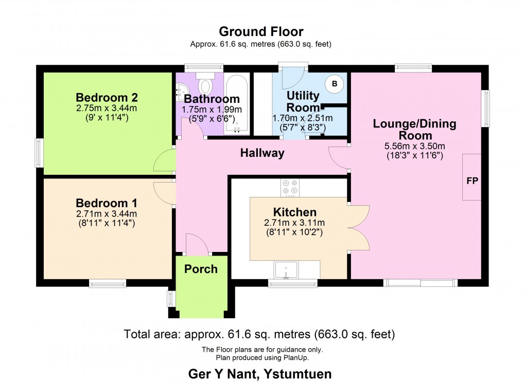 Floorplan for Ystumtuen, Aberystwyth, Sir Ceredigion