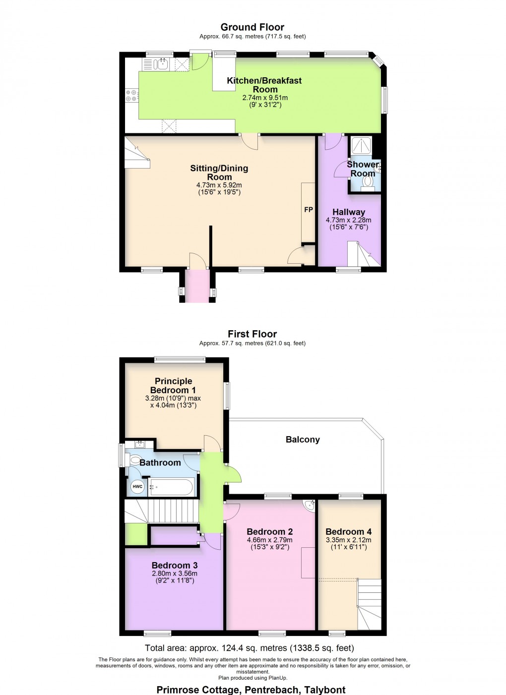 Floorplan for Pentrebach, Talybont, Ceredigion