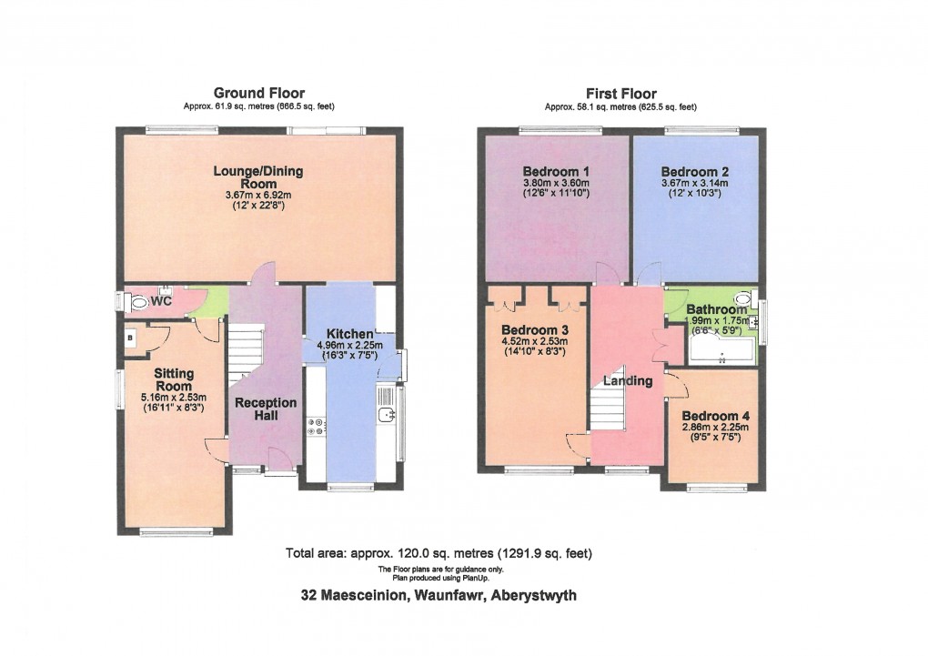 Floorplan for Maesceinion, Waunfawr, Aberystwyth, Ceredigion