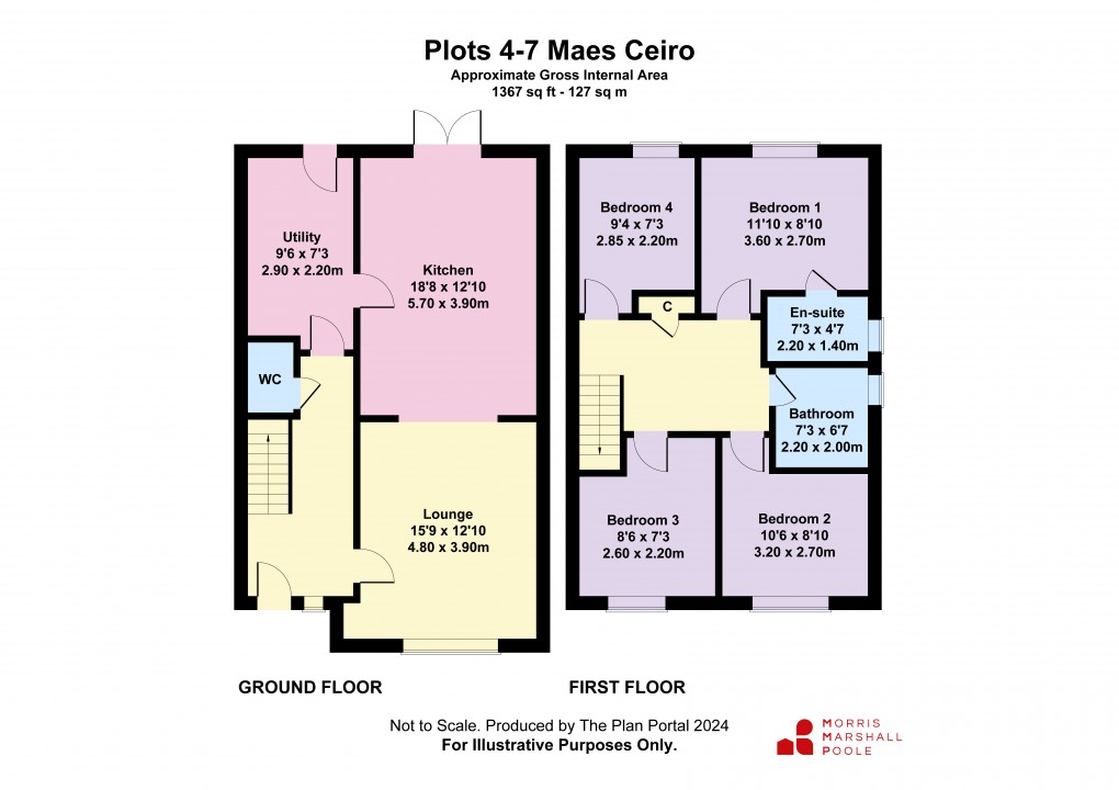 Floorplan for Maesceiro, Bow Street, Ceredigion