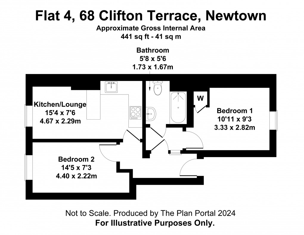 Floorplan for Clifton Terrace, New Road, Newtown, Powys