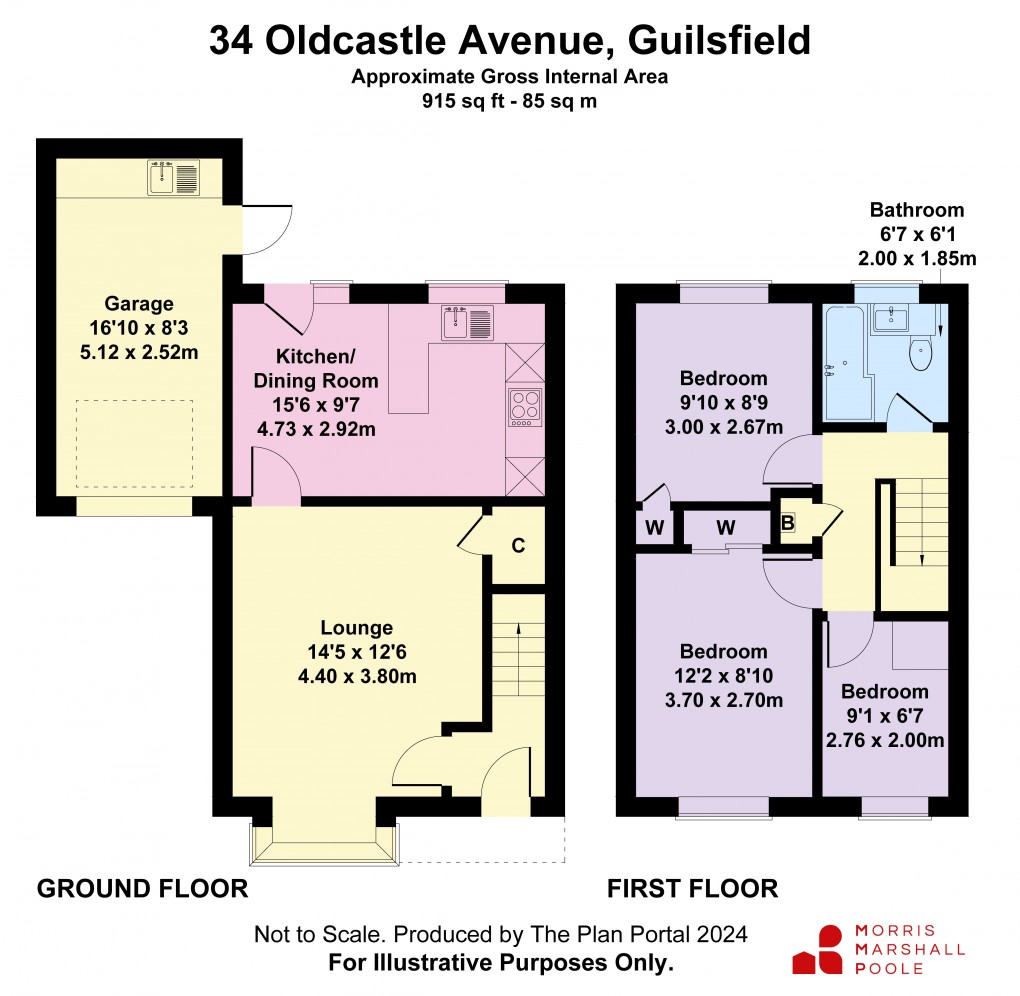 Floorplan for Oldcastle Avenue, Guilsfield, Welshpool, Powys