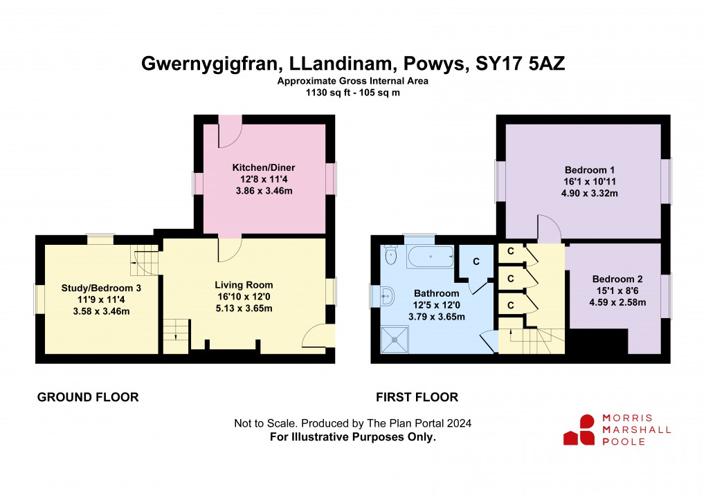 Floorplan for Llandinam, Powys