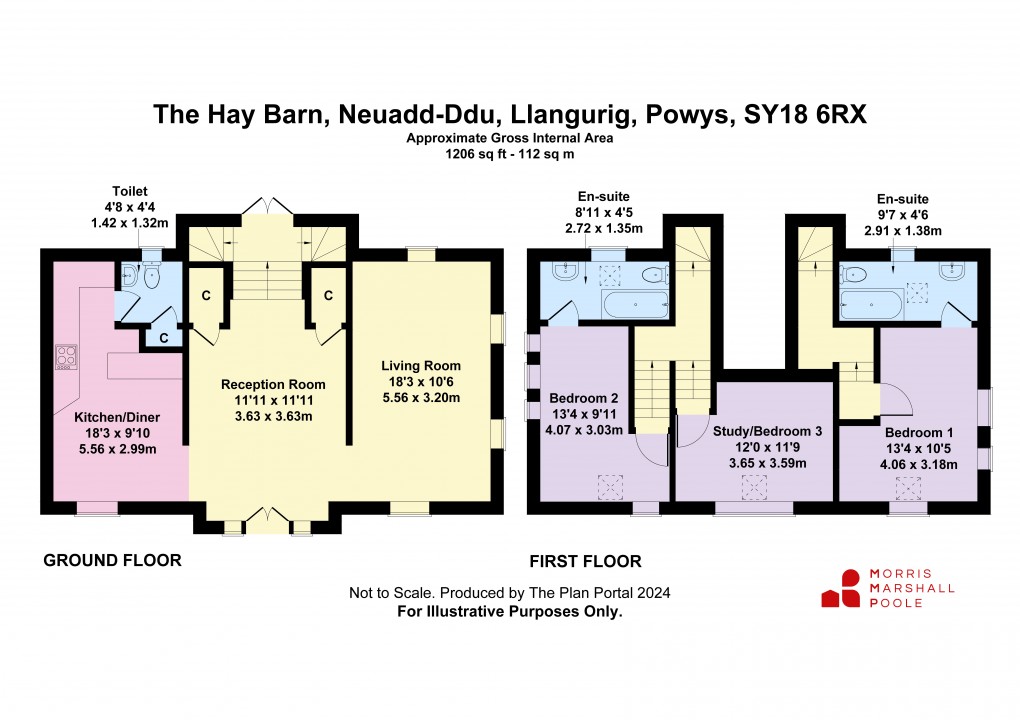 Floorplan for Neuadd-Ddu, Llangurig, Llanidloes, Powys