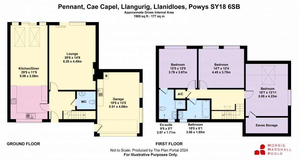 Floorplan for Cae Capel, Llangurig, Llanidloes, Powys