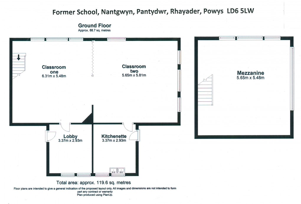 Floorplan for Nantgwyn, Pantydwr, Rhayader, Powys