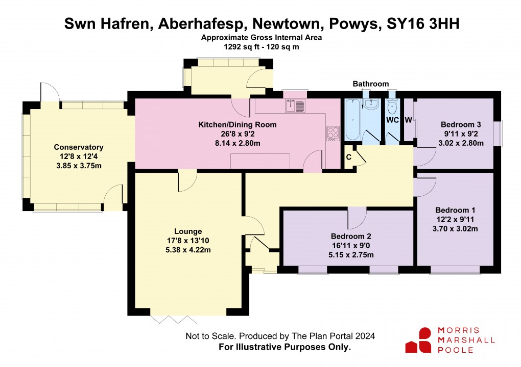 Floorplan for Aberhafesp, Newtown, Powys