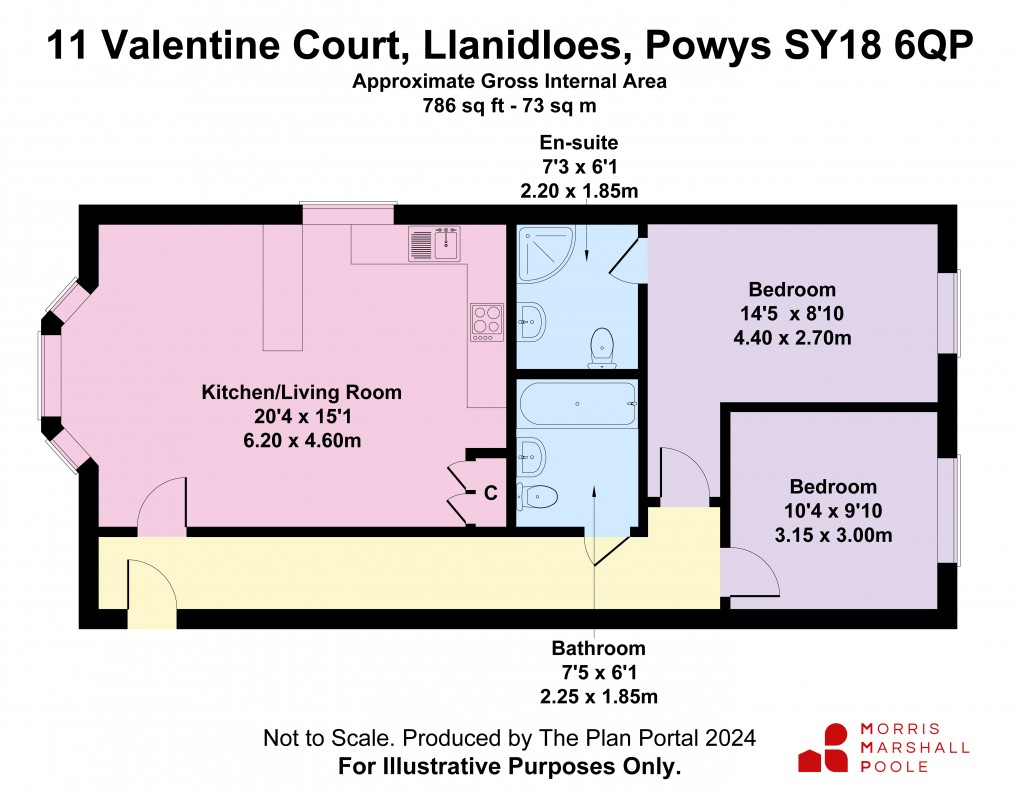 Floorplan for Valentine Court, Llanidloes, Powys