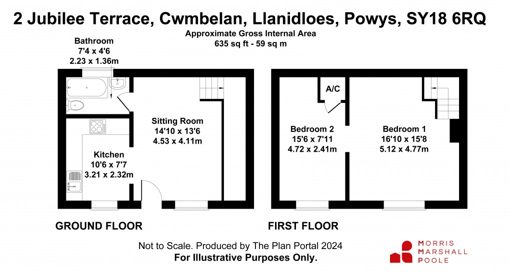 Floorplan for Jubilee Terrace, Cwmbelan, Llanidloes, Powys