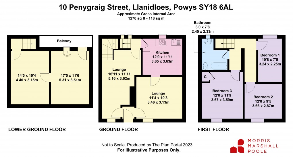 Floorplan for Penygraig Street, Llanidloes, Powys