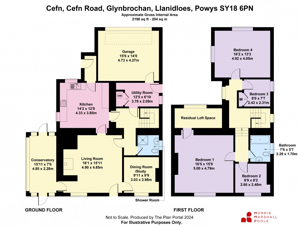 Floorplan for Cefn Road, Glyn-Brochan, Llanidloes, Powys