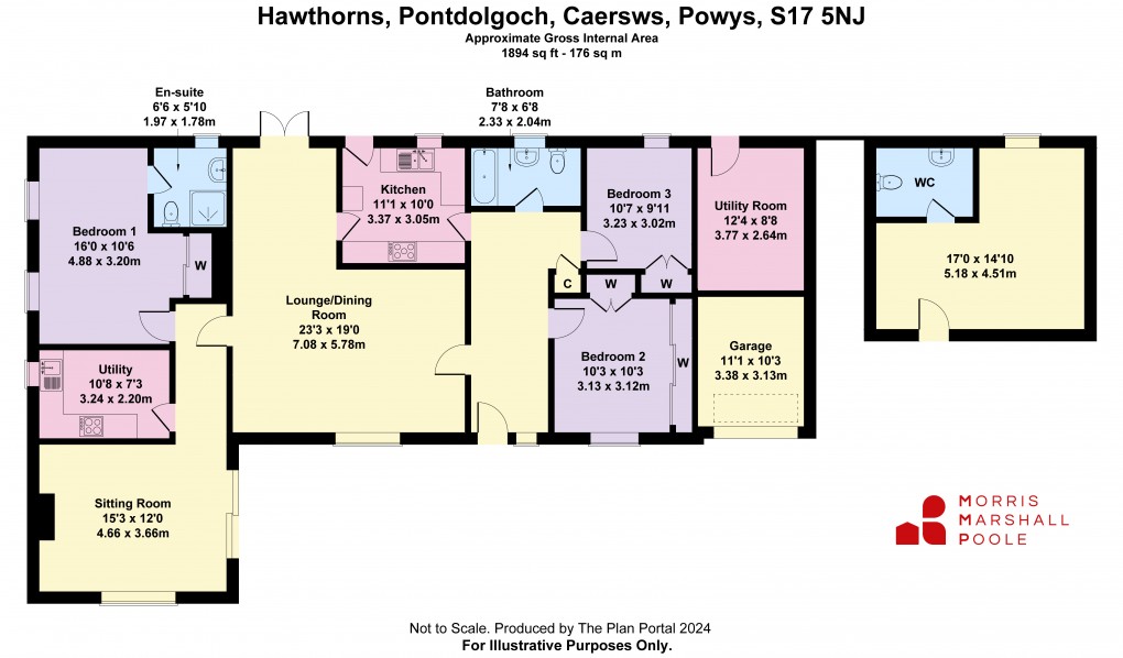 Floorplan for Pontdolgoch, Caersws, Powys