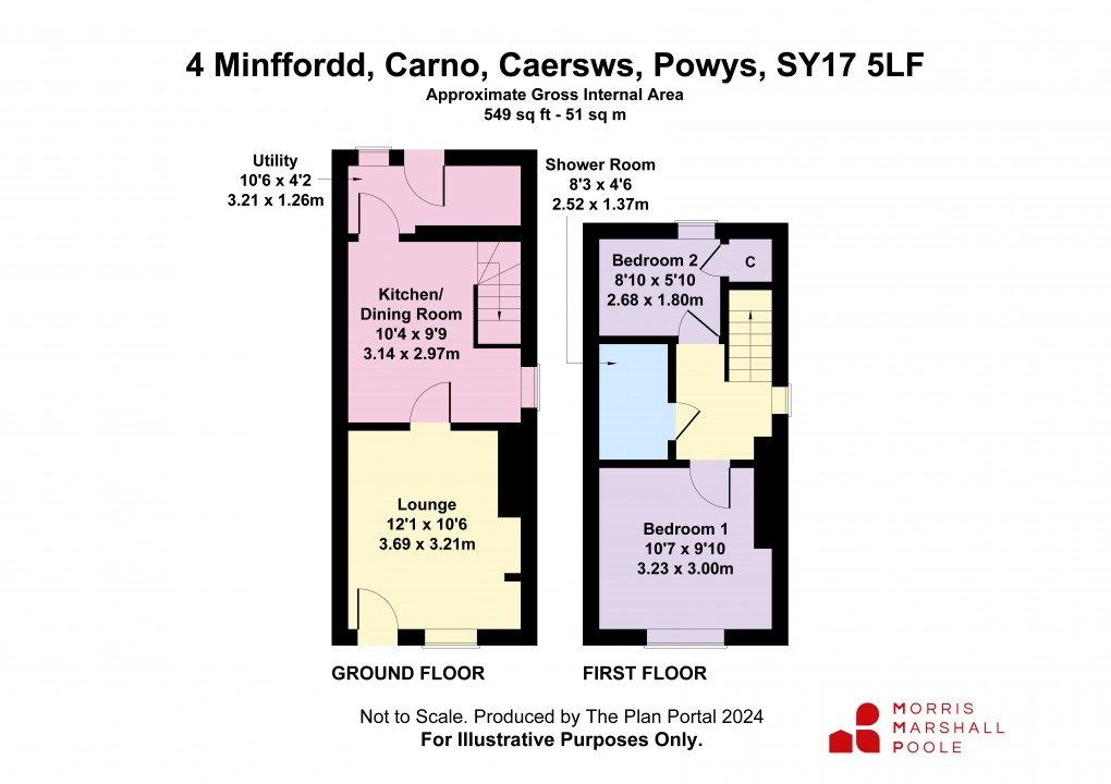 Floorplan for Minffordd, Carno, Caersws, Powys