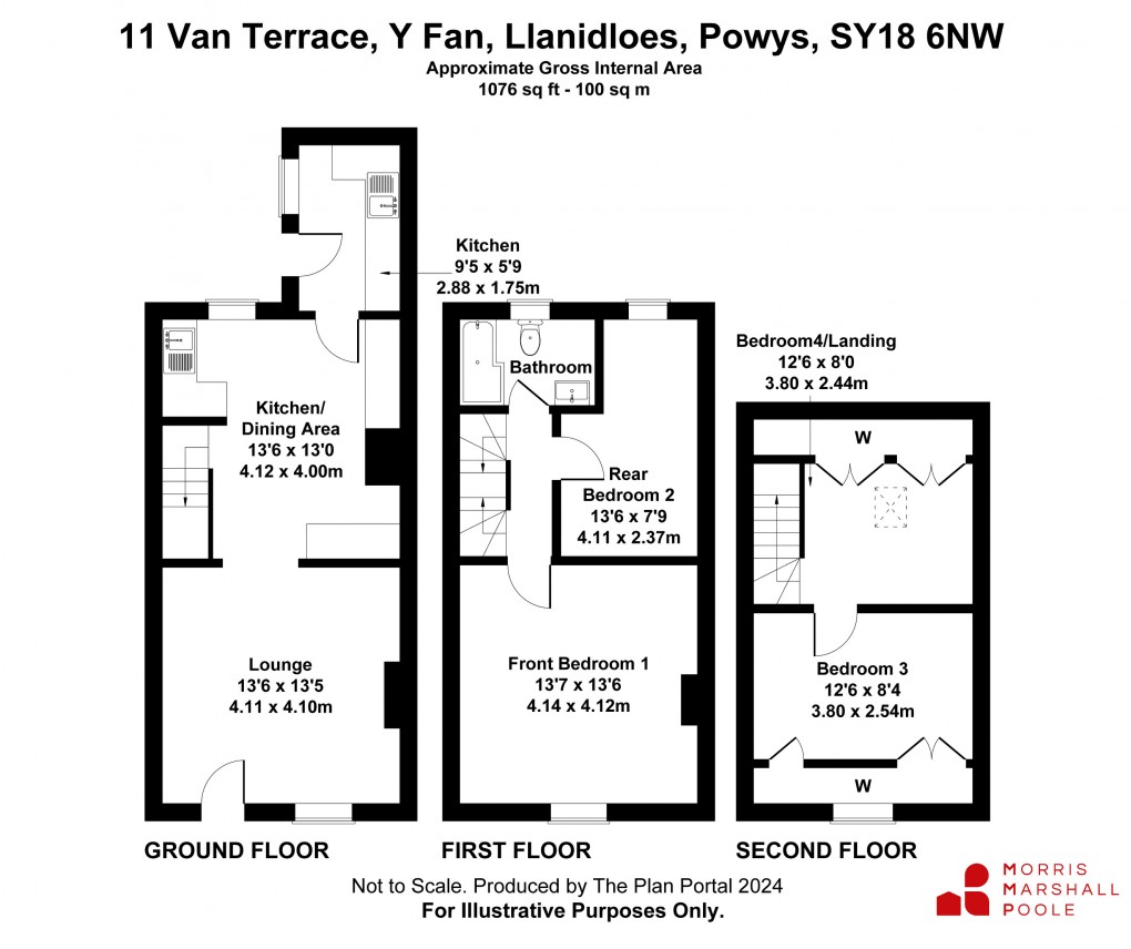 Floorplan for Van Terrace, Van, Llanidloes, Powys