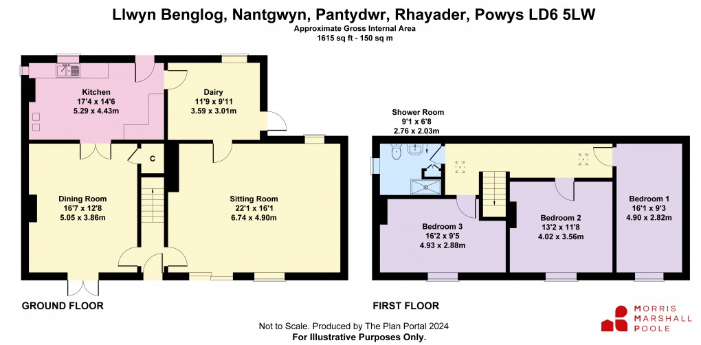 Floorplan for Nantgwyn, Pantydwr, Rhayader, Powys