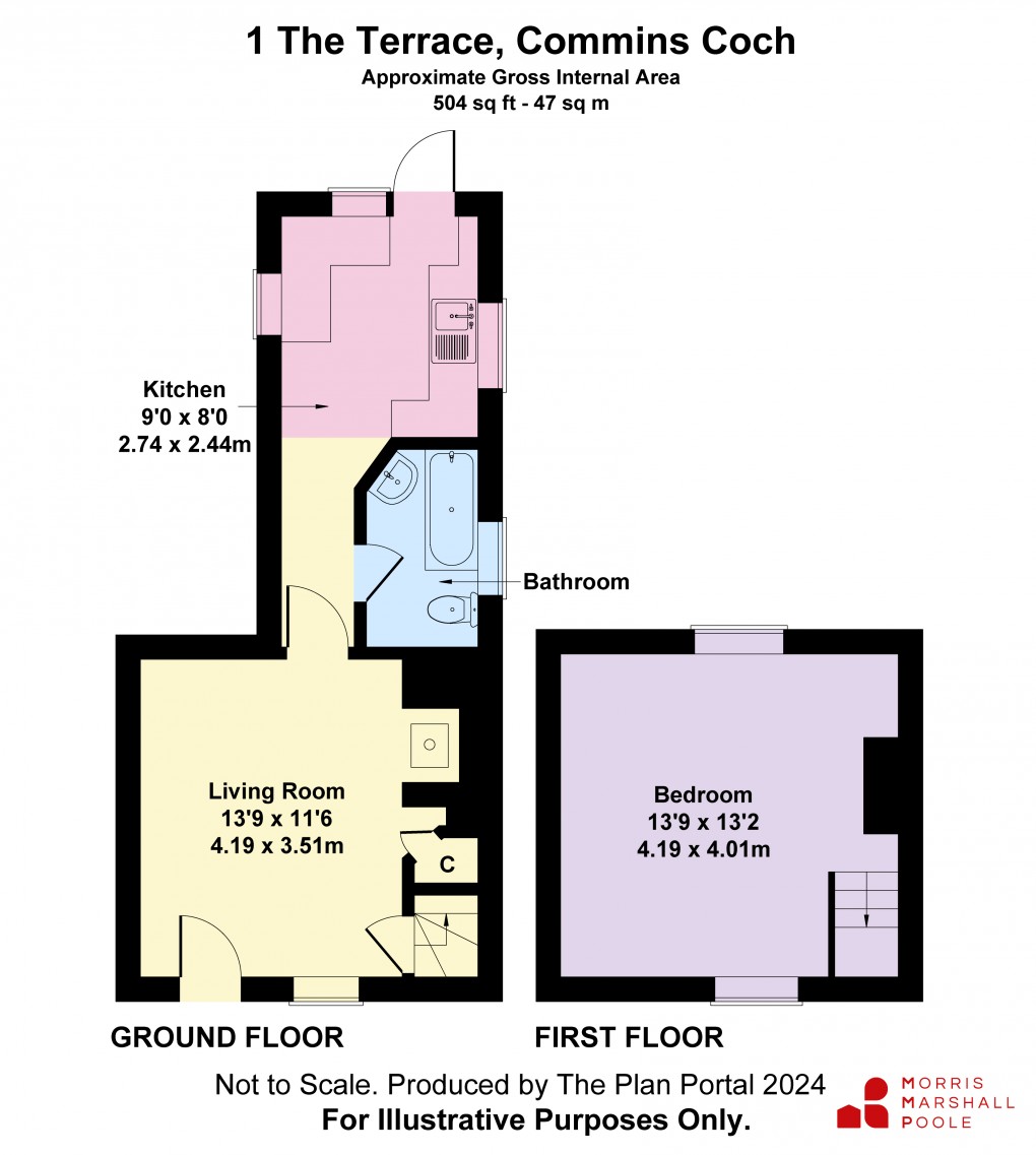 Floorplan for The Terrace, Commins Coch, Machynlleth, Powys