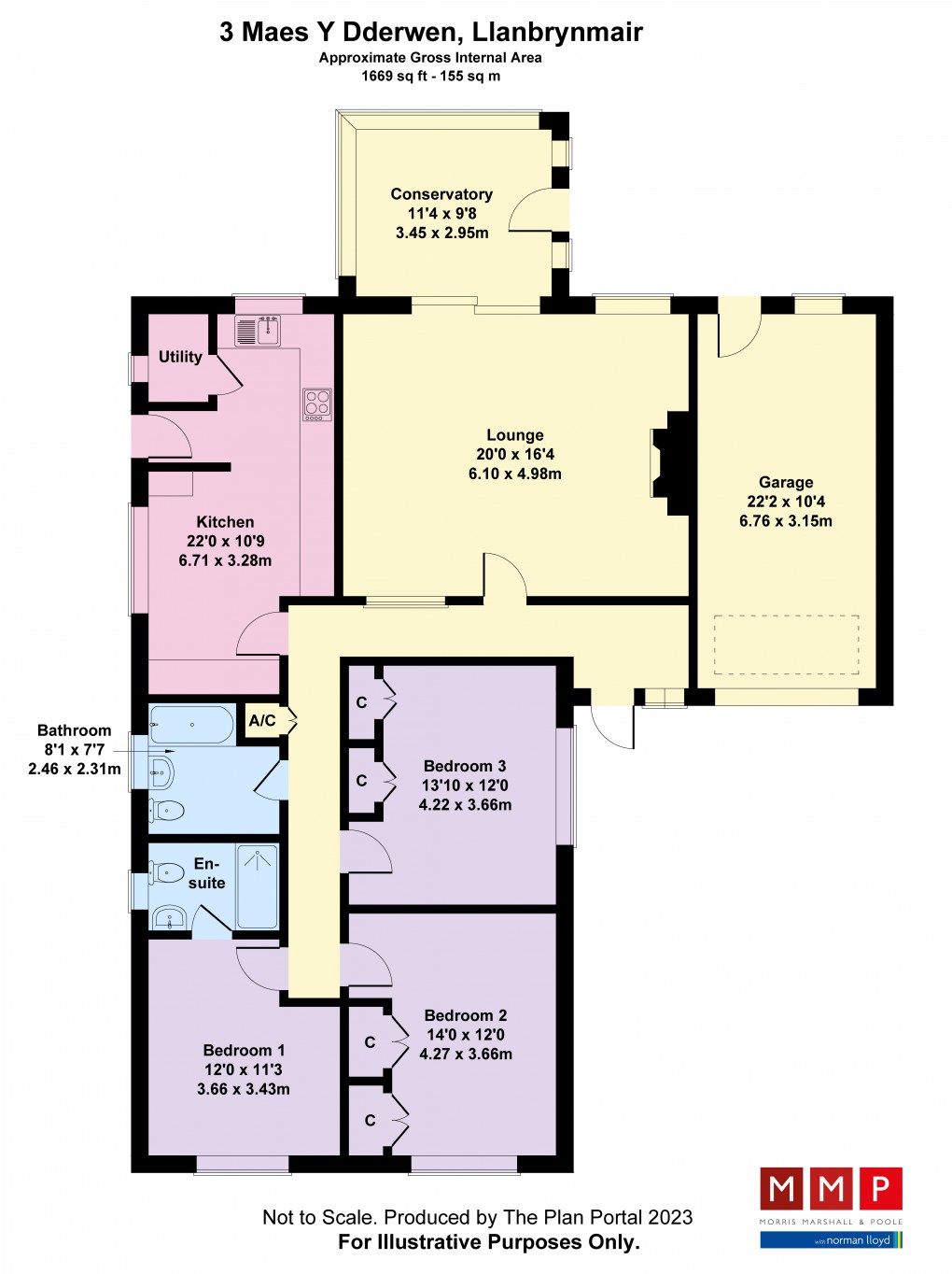 Floorplan for Maes Y Dderwen, Llanbrynmair, Powys