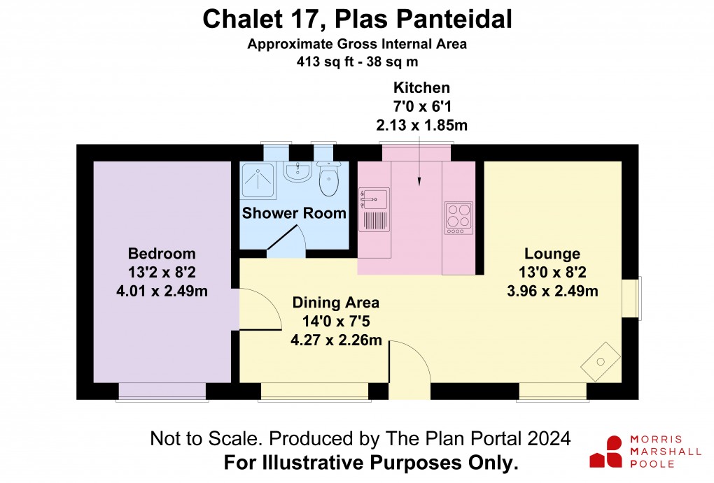 Floorplan for Plas Panteidal, Aberdovey/Aberdyfi, Gwynedd