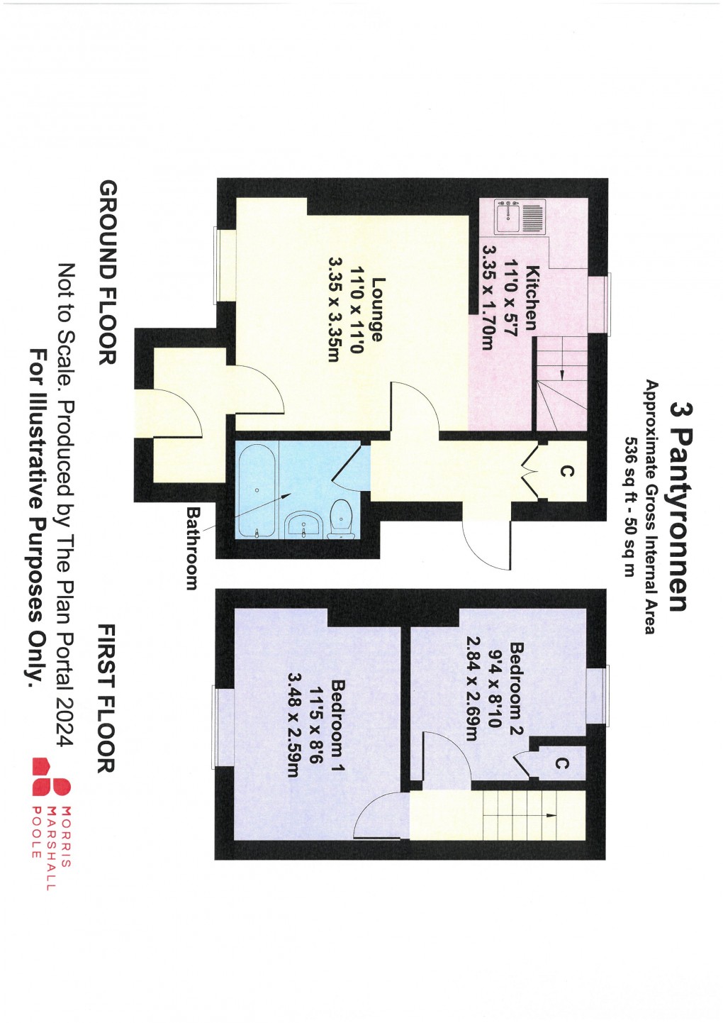 Floorplan for Pant-Yr-Onnen, Aberangell, Machynlleth, Gwynedd