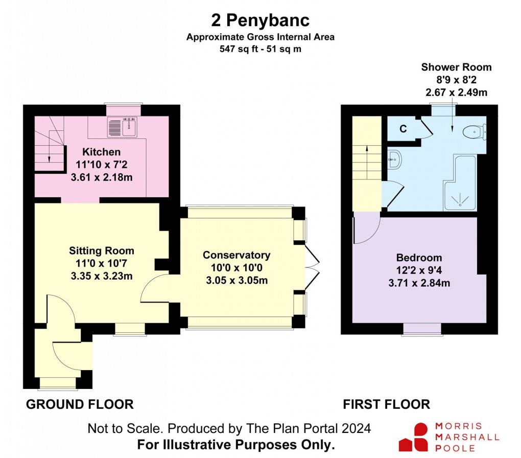 Floorplan for Pen Y Banc, Aberangell, Machynlleth, Gwynedd