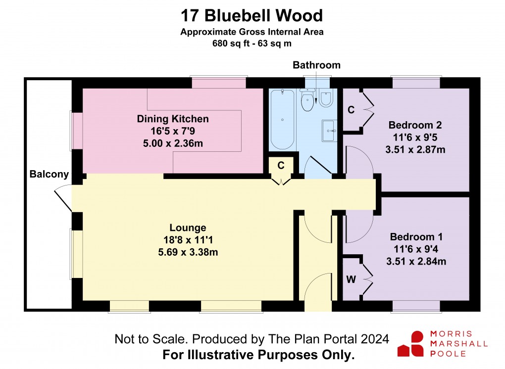 Floorplan for Bluebell Wood, Dolguog Cabin Park, Machynlleth, Powys