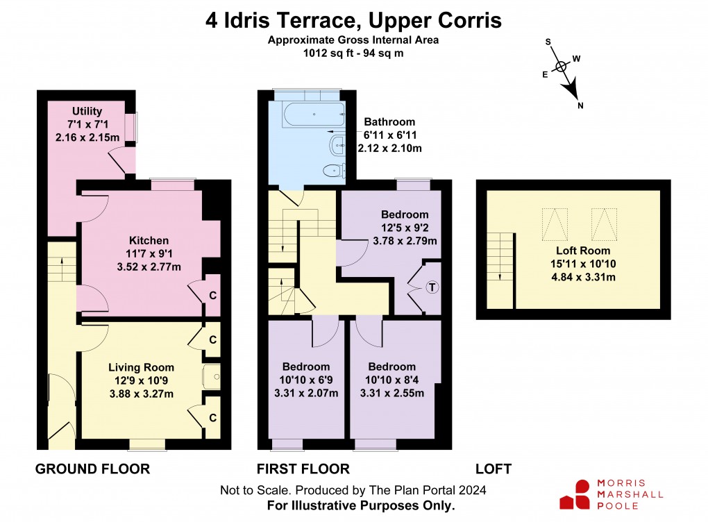 Floorplan for Idris Terrace, Upper Corris, Machynlleth, Gwynedd