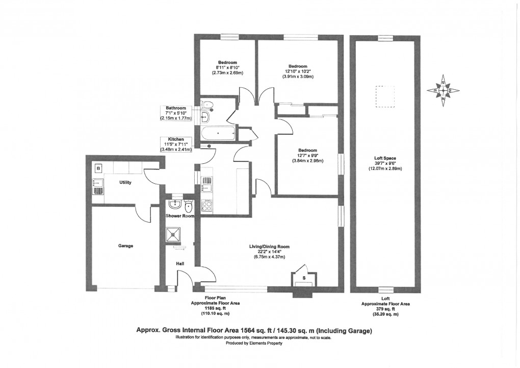 Floorplan for Dolithel, Bryncrug, Tywyn, Gwynedd