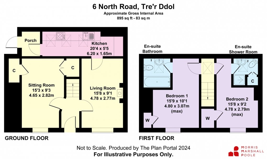 Floorplan for North Road, Tre'r Ddol, Machynlleth, Ceredigion