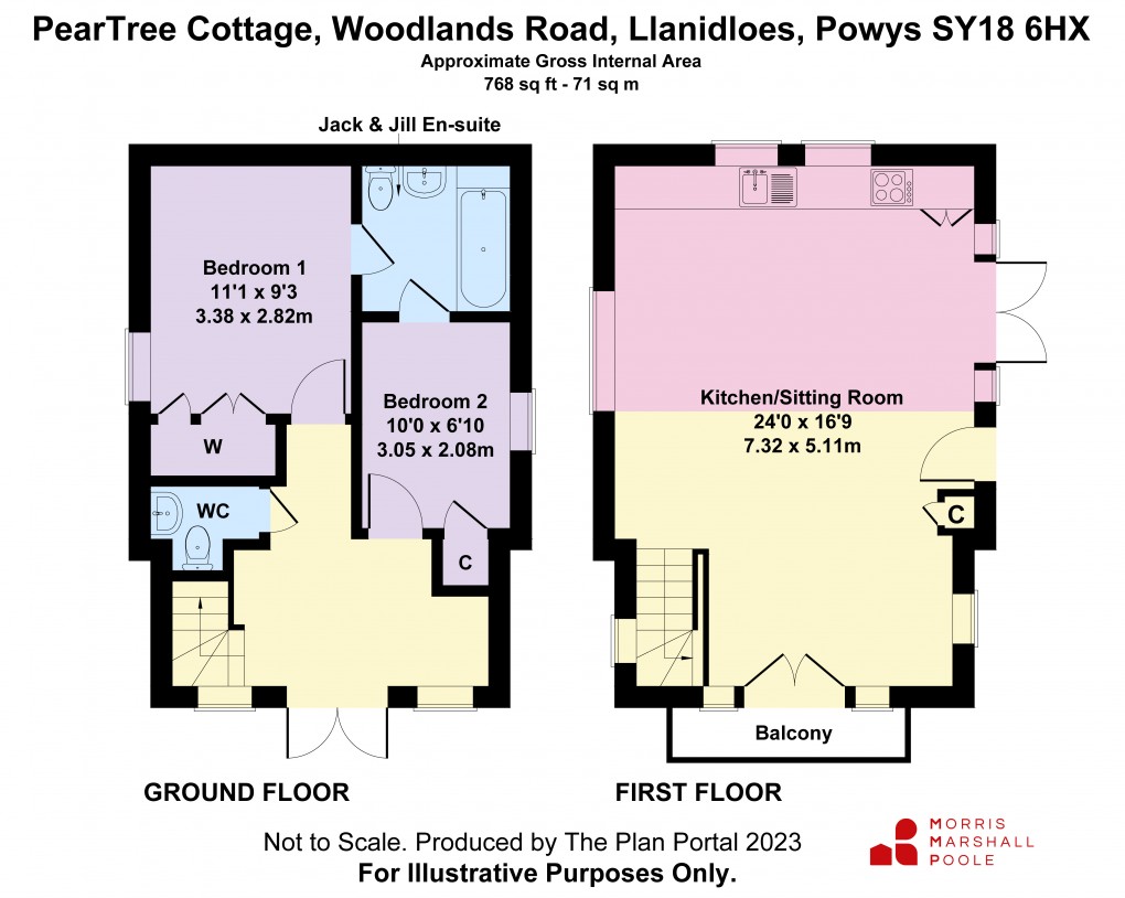 Floorplan for Woodlands Road, Llanidloes, Powys