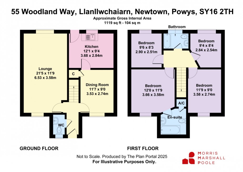 Floorplan for Woodland Way, Llanllwchaiarn, Newtown, Powys