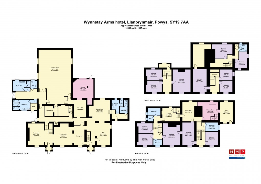 Floorplan for Wynnstay Arms Hotel, Llanbrynmair, Powys