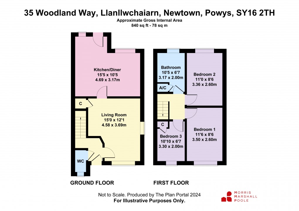 Floorplan for Woodland Way, Llanllwchaiarn, Newtown, Powys