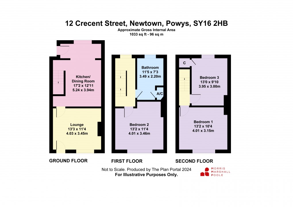 Floorplan for Crescent Street, Newtown, Powys