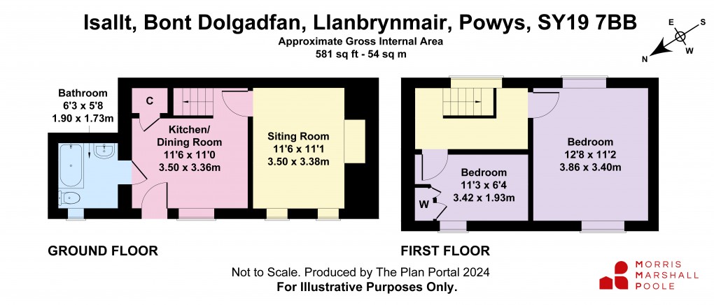 Floorplan for Bont Dolgadfan, Llanbrynmair, Powys