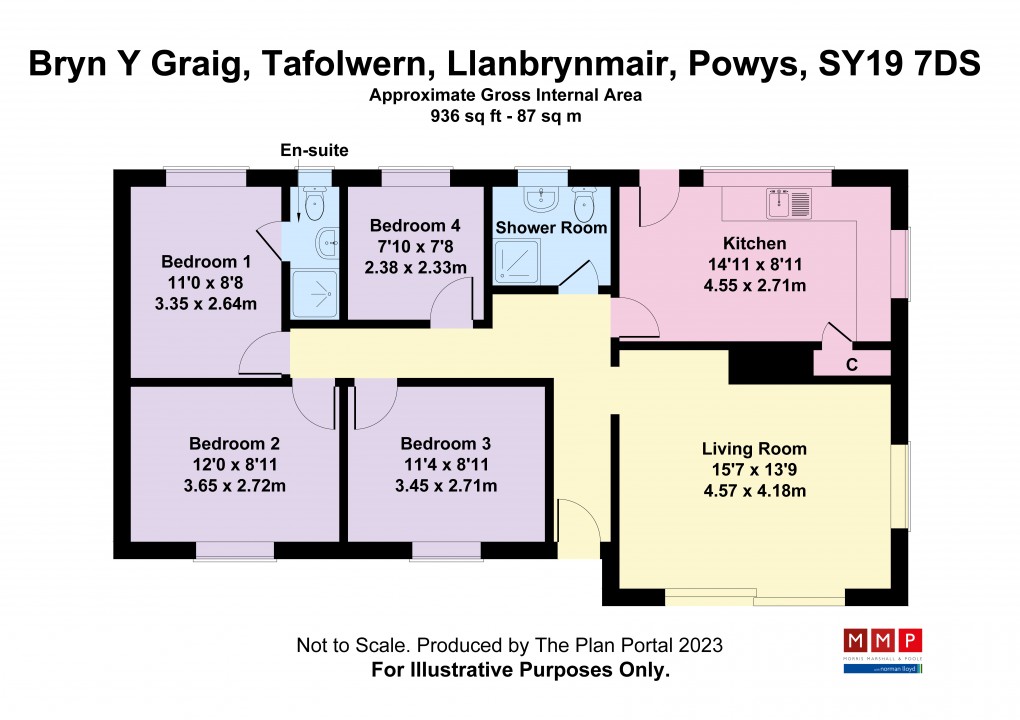 Floorplan for Bryn Y Graig, Tafolwern, Llanbrynmair, Powys