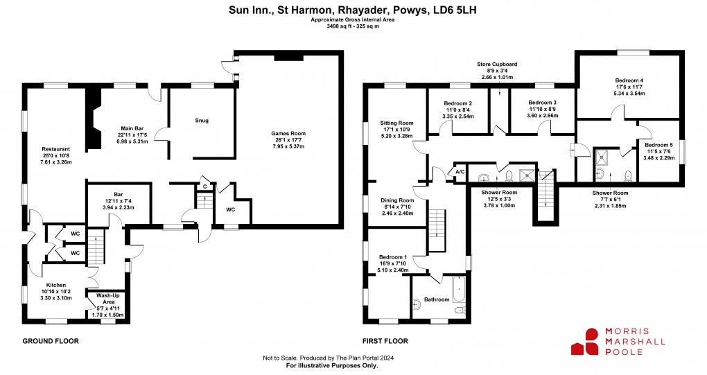 Floorplan for St Harmon, Rhayader, Powys