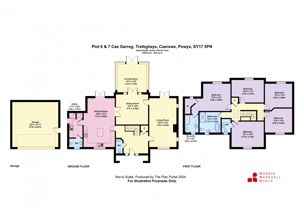 Floorplan for Cae Garreg, Trefeglwys, Caersws, Powys