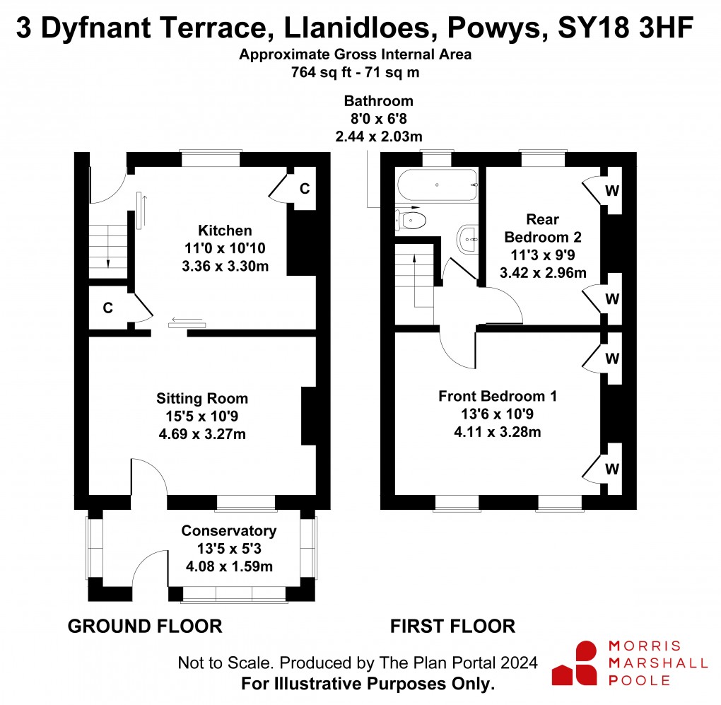 Floorplan for Dyfnant Terrace, Llanidloes, Powys