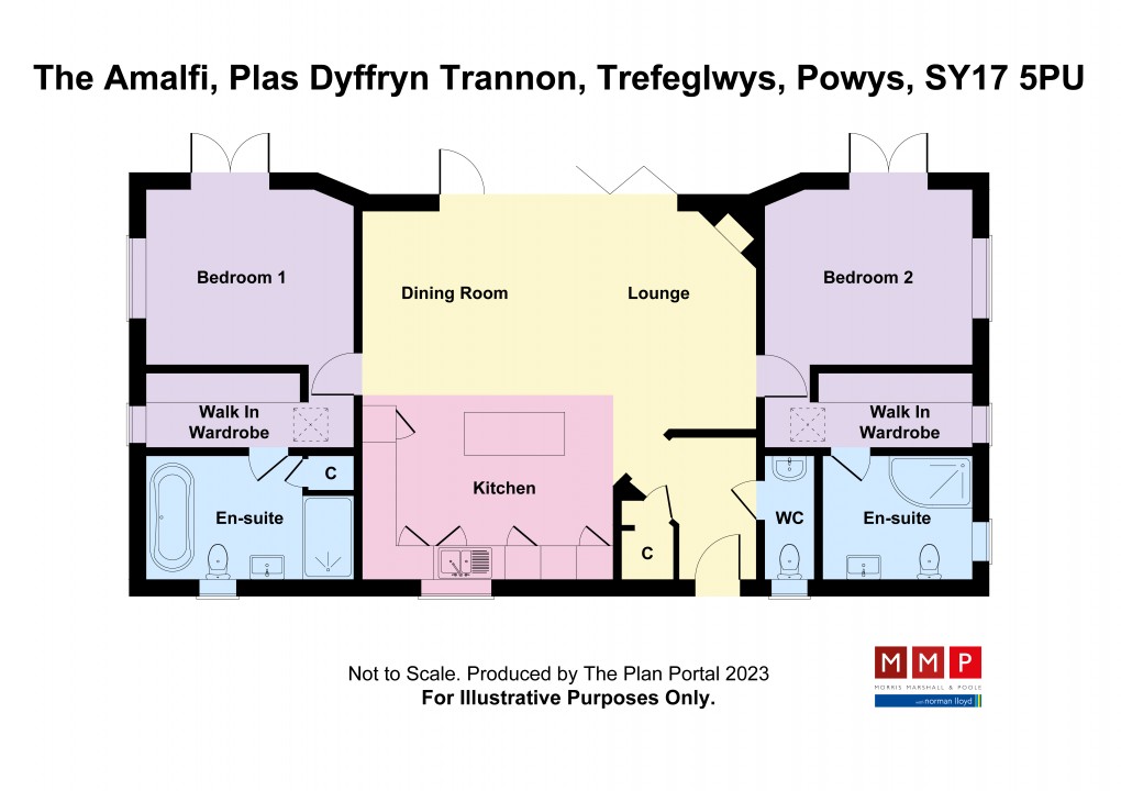 Floorplan for Plas Dyffryn Trannon Lodge Park, Trefeglwys, Caersws, Powys