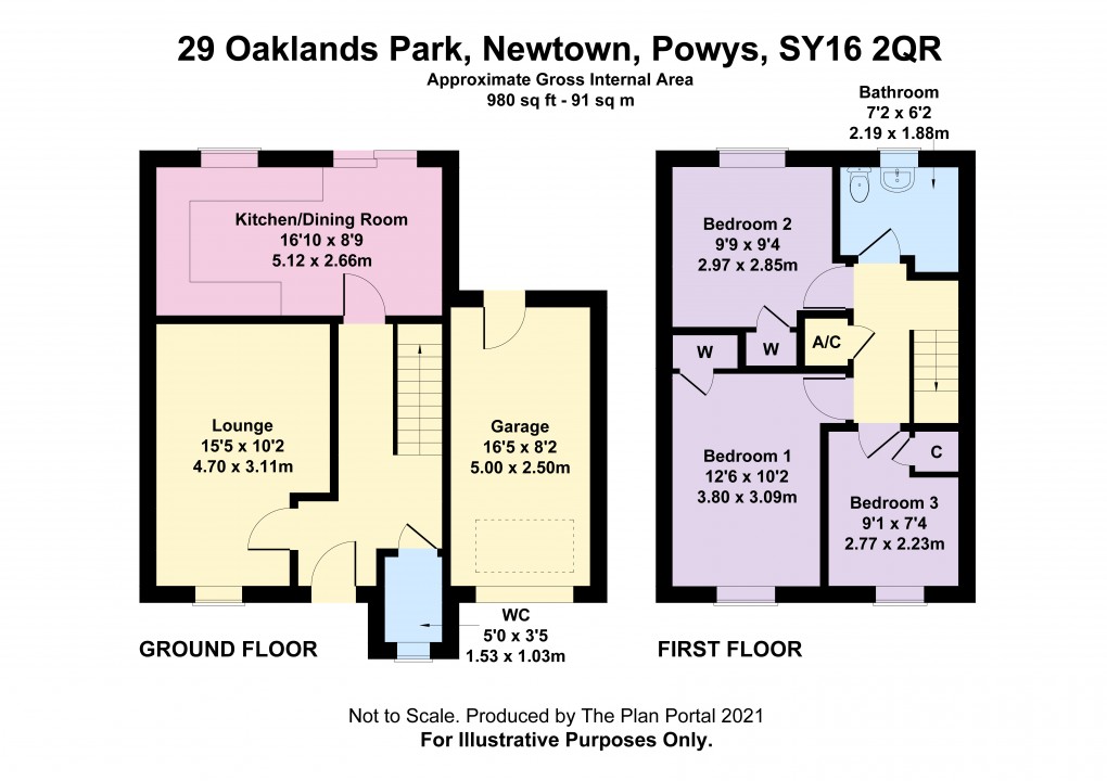 Floorplan for Oaklands Park, Newtown, Powys