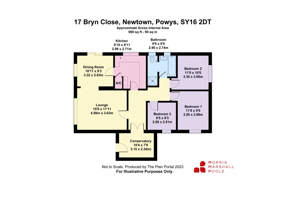 Floorplan for Bryn Close, Newtown, Powys