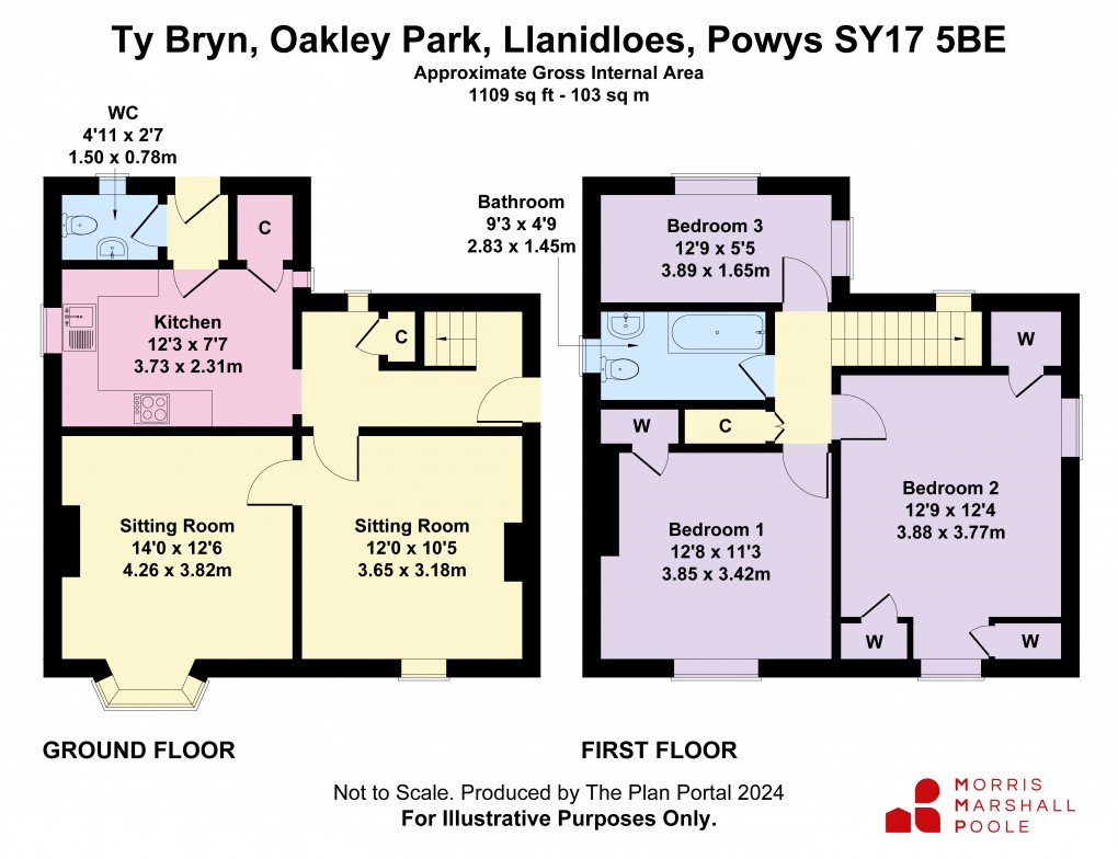 Floorplan for Ty Bryn, Oakley Park, Llandinam, Powys