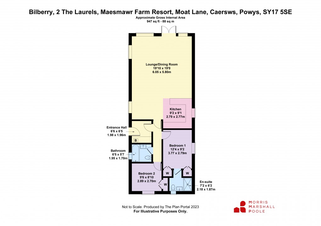 Floorplan for The Laurels, Maesmawr Farm Resort, Moat Lane, Caersws