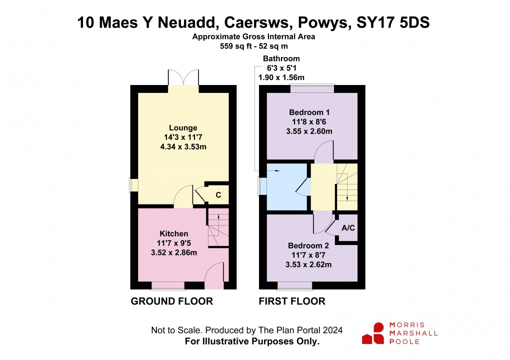 Floorplan for Maes Y Neuadd, Caersws, Powys