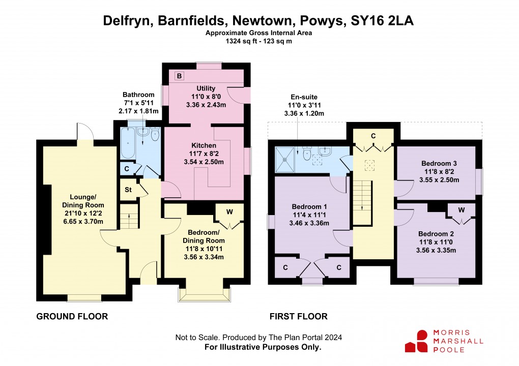 Floorplan for Barnfields, Newtown, Powys
