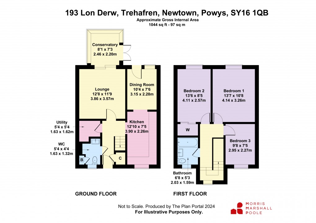 Floorplan for Lon Derw, Trehafren, Newtown, Powys