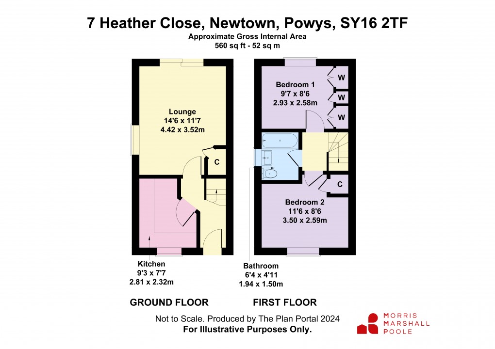 Floorplan for Heather Close, Newtown, Powys