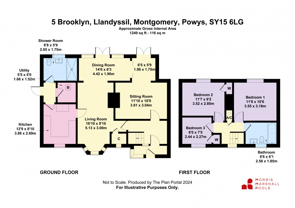 Floorplan for Brooklyn, Llandyssil, Montgomery, Powys