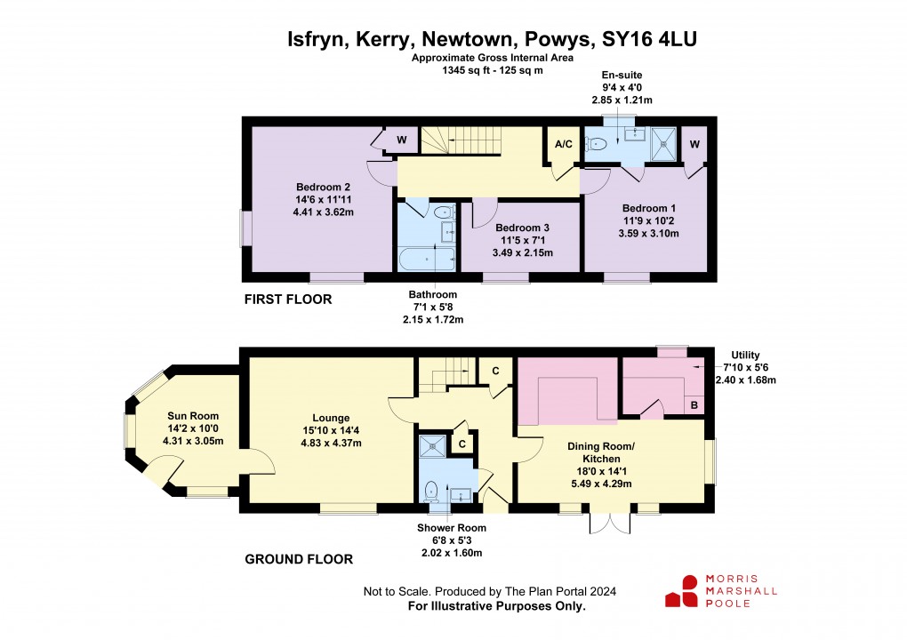 Floorplan for Isfryn, Kerry, Newtown, Powys