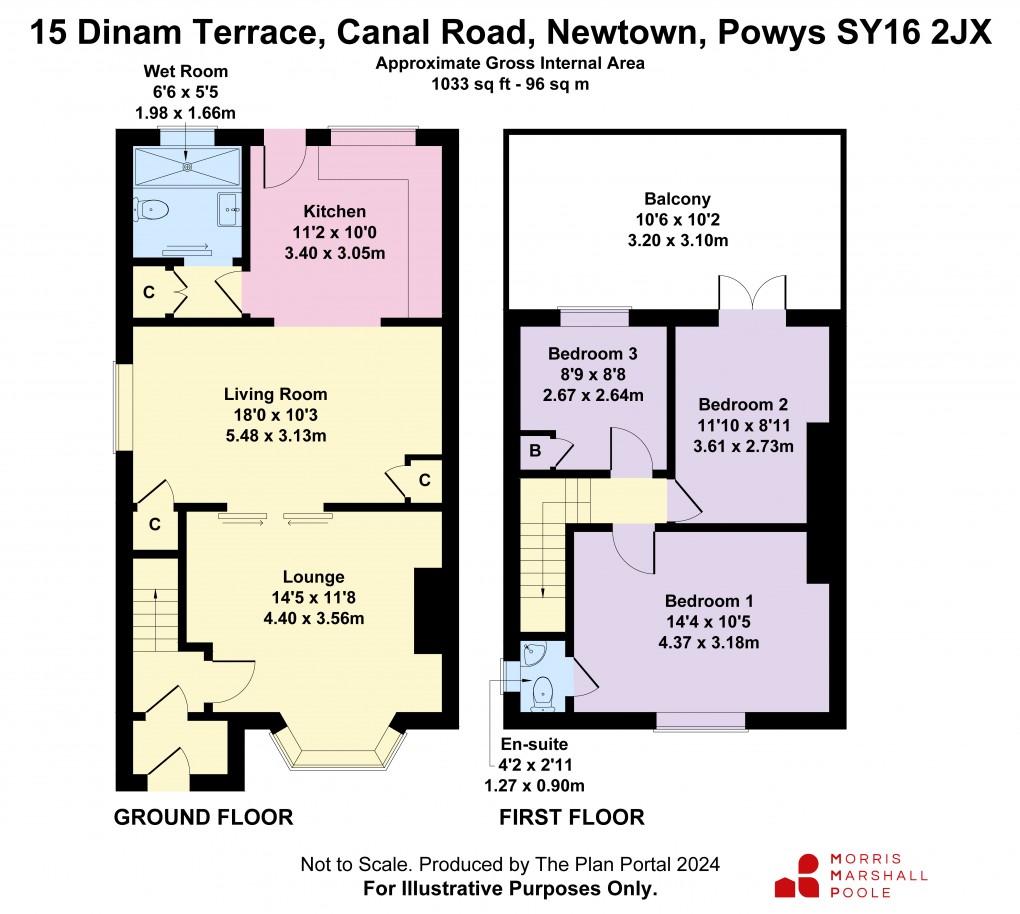 Floorplan for Dinam Terrace, Canal Road, Newtown, Powys